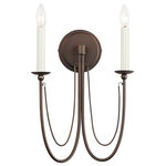 Maxim Lighting - Plumette 2-Light Wall Sconce, Chestnut Bronze - Sweeping metal accents links create classic curves on a minimalist chandelier. Available in hand-rubbed Chestnut Bronze or elegant Gold Leaf finishes. This look humbly evokes French Country charm and enchants any room it illuminates.
