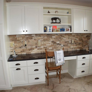 White Transitional Kitchen Cabinets