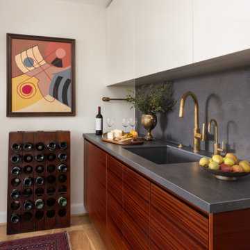 A Sculpted Kitchen in Warm Woods