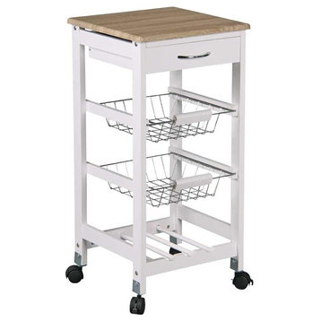 Kitchen Trolley with Drawer and Baskets