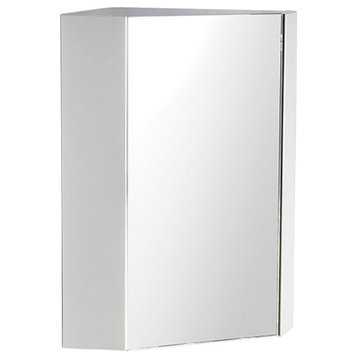 Fresca Coda 18" White Corner Medicine Cabinet with Mirror Door