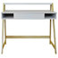 Lean Retro Office Desk/Computer Workstation/Dressing Table, Pine/White