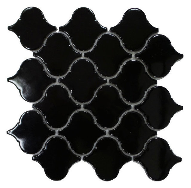 Arabesque Ceramic Mosaic Tile 10 25 X 50 Mediterranean Arabesque Ceramic Mosaic Tile 10 25 X 50 Black 1 Carton
