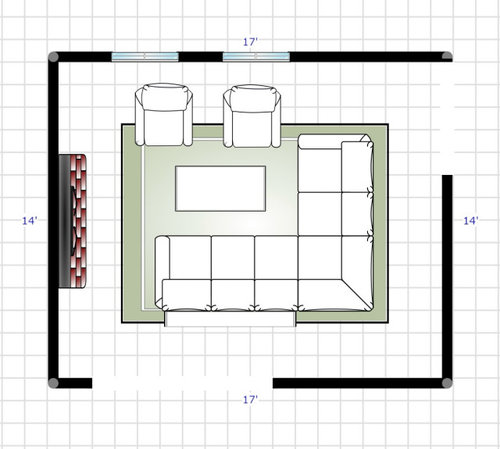 Best Layout for 17x14’ Family Room | Houzz Forum