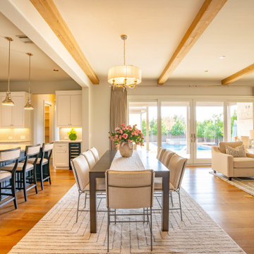 Open-Concept Kitchen and Great Room with Rustic Charm and Contemporary Elegance
