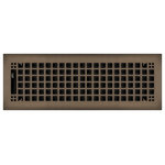 Wholesale Registers - Oil Rubbed Bronze Rockwell Plated Steel Craftsman Floor Register, 4"x14" - Give some love to your floors appearance with our stunning oil rubbed bronze floor registers. Decorative 4" x 14" rockwell registers will fit perfectly in your home and should be placed into a 4" x 14" hole. This style register features a 3mm thick steel faceplate that is 5 3/4" x 15 3/4" and is built to withstand foot traffic. These beautiful floor vents can also adorn your walls by simply attaching wall clips. Our air vents are designed to withstand your homes heating and cooling systems and feature an adjustable steel damper.