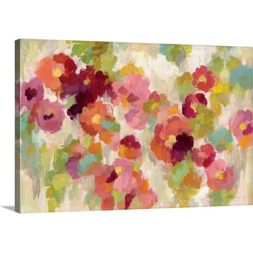"Coral and Emerald Garden I" Wrapped Canvas Art Print, 30"x20"x1.5"