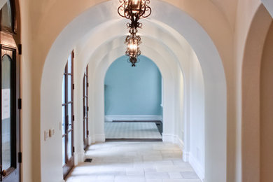 Hallway - mediterranean hallway idea in Dallas