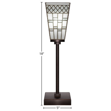 Luna 1-Light Table Lamp, Dark Granite/Pewter Square Art