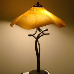 Oriental Yellow Spiral Table Lamp - Table Lamps