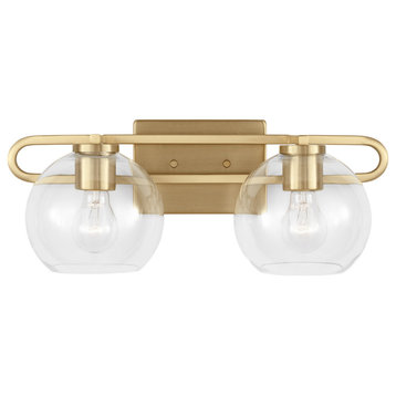 Codyn Two Light Bath Vanity, Satin Brass