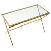 Gold Petite Coffee Table with Glass Top