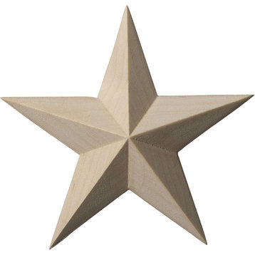 Galveston Star Rosette Maple, 4 1/8"W x 4 1/8"H x 5/8"P
