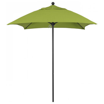 6' Patio Umbrella Black Pole Fiberglass Rib Push Lift Sunbrella, Macaw