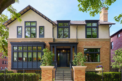 Inspiration for a transitional exterior home remodel in Chicago