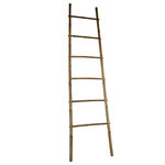 Master Garden Products - 7' Bamboo Ladder Rack, 20"W x 84"H - This beautiful bamboo ladder is uniquely designed to be used as a towel rack or as decor. Made of solid Tam Vong bamboo, also known as Calcutta, is one of the strongest types of bamboo which makes this an extremely sturdy ladder. The natural texture of the bamboo is sand finished for indoor use. To enhance the look and add protection, it is finished with an all natural cashew nut oil. 7'H, top of ladder 17.5"W, bottom of ladder 22"W.