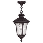 Livex Lighting - Oxford Outdoor Chain-Hang Light, Bronze - From the Oxford outdoor lantern collection, this traditional design will add curb appeal to any home. It features a handsome, antique-style hanging plate and decorative arm. clear water glass cast an appealing light and lends to its vintage charm. Wall plate, arm and other details are all in a bronze finish.
