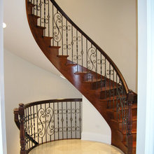 Wrought Iron Balusters with Wood Railings