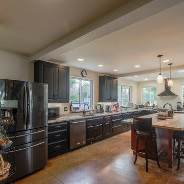 Onyx and Red Rustic Kitchen in Ann Arbor, MI