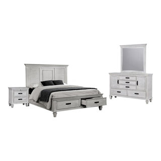 Coaster Franco 4-piece California King Storage Wood Bedroom Set in ...