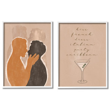 Kiss French Party Caribbean Male Couple Embrace,24 x 30