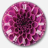 Light Purple Abstract Flower Petals Floral Metal Clock, 36x36