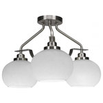 Toltec Lighting - Toltec Lighting 2607-BN-212 Odyssey - Three Light Semi-Flush Mount - Warranty: 1 Year Assembly Required: Yes  Shade Included: YesOdyssey Three Light Semi-Flush Mount Brushed Nickel White Muslin Glass *UL Approved: YES *Energy Star Qualified: n/a  *ADA Certified: n/a  *Number of Lights: Lamp: 3-*Wattage:60w Medium Base bulb(s) *Bulb Included:No *Bulb Type:Medium Base *Finish Type:Brushed Nickel