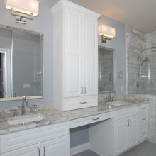 Gray tile bathroom