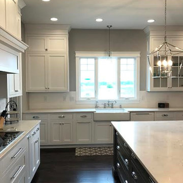 Custom Amish and Waypoint Cabinetry- Extra White and Custom Gray Color