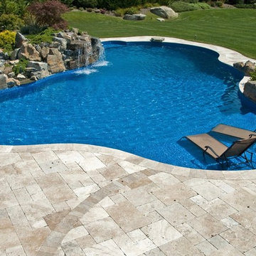 Travertine Pool Deck Installation (Long Island/NY):