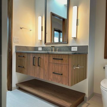 Floating Walnut Vanity - Guest Bath - Bend, OR