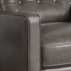 Hammond Mid-Century Leather Pushback Recliner, Gray