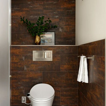 smoked veneered master bathroom