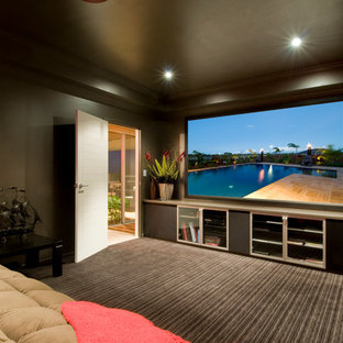 Example of a trendy home theater design in Sunshine Coast
