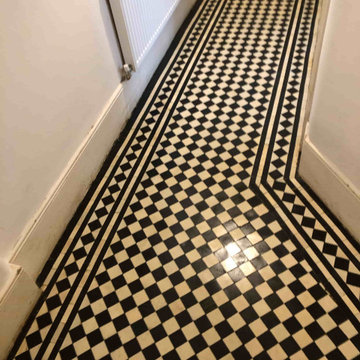 Black and White Victorian Hallway Restoration in Ladbroke Grove
