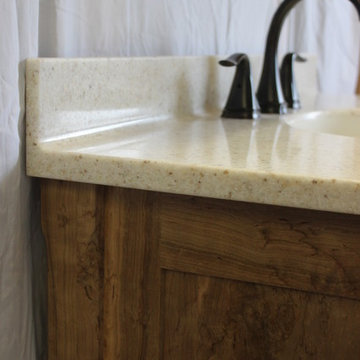 Figured Cherry Custom Built Bathroom Vanity