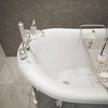 DreamLine Atlantic 61"Lx28"H Freestanding Bathtub with Brushed Nickel Finish