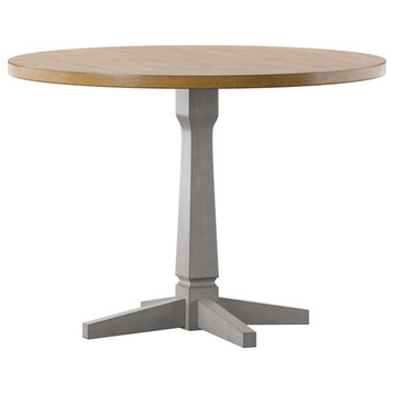 Axel Round Two-Tone Dining Table, Antique Grey
