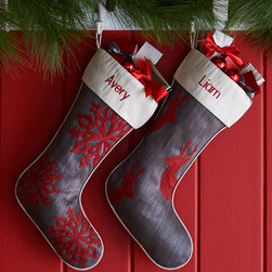 Gray Christmas Stockings from Horchow.com - Christmas Stockings And Holders