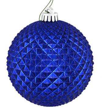 Vickerman N188522D 4" Cobalt Blue Durian Glitter Ball Ornament, 6 Per Bag