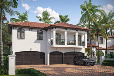 Tuscan home design photo in Miami