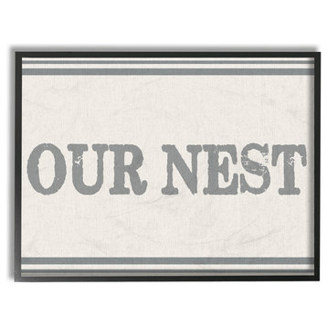 'Our Nest Flour Sack Typography', Framed Giclee, 16"x1.5"x20"