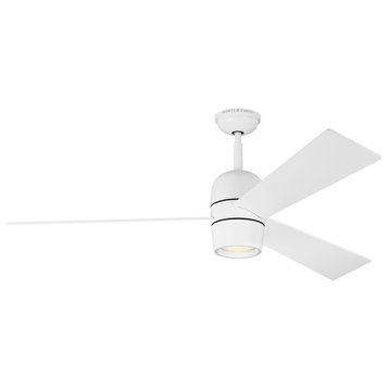 Monte Carlo Alba 60" Ceiling Fan With LED Matte White