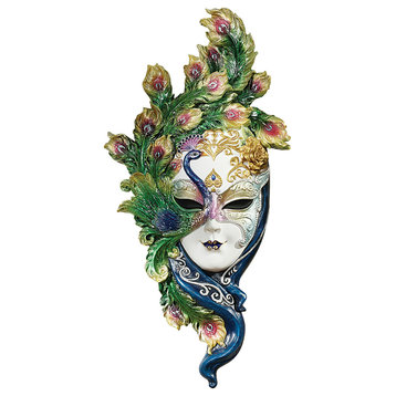 Peacock Mask of Venice Wall Sculpture