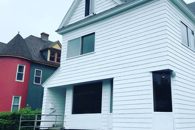 Inspiration for a cottage exterior home remodel in Boston