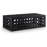 Meridian Furniture - Kinsley Oak Veneer Coffee Table, Black - Bring your room to life with the unexpected design of this Kinsley black oak coffee table. Part art, part functional item that adds convenience to your space, this coffee table offers a design that instantly commands attention wherever it's used. Multiple cutouts along the sides of this table allow for a fun and unique aesthetic in your room, and its ample top gives you a place to hold magazines, books, remotes, and other items within easy reach of your sofa or couch. A rich black finish adds modernity to the table's art deco design.