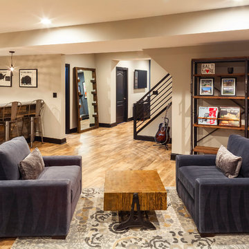 Industrial Style Basement Remodel