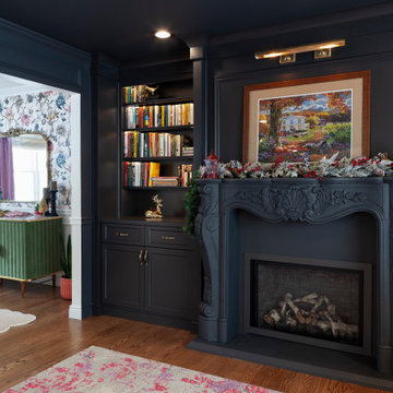 Fireside Elegance: A Radiant Transformation with Custom Shelving