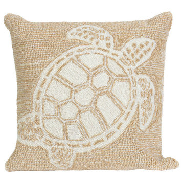 Frontporch Turtle Indoor/Outdoor Pillow 18" Square, Neutral