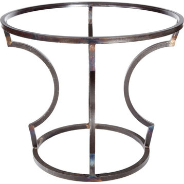 Dining Table CHARLES Round Top 48-In Copper Metal